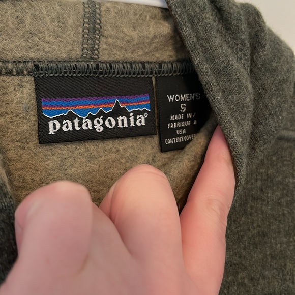 Women’s Patagonia Pressed Wool Green 3/4 Zip Pullover Size Small - Picture 6 of 10